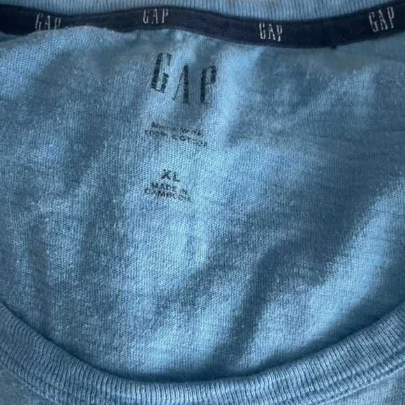 GAP Men's Tee-Shirt Crew Neck Short Sleeve Chest Pocket Lot Of 2 Sz XL Blue Sage - Picture 3 of 5